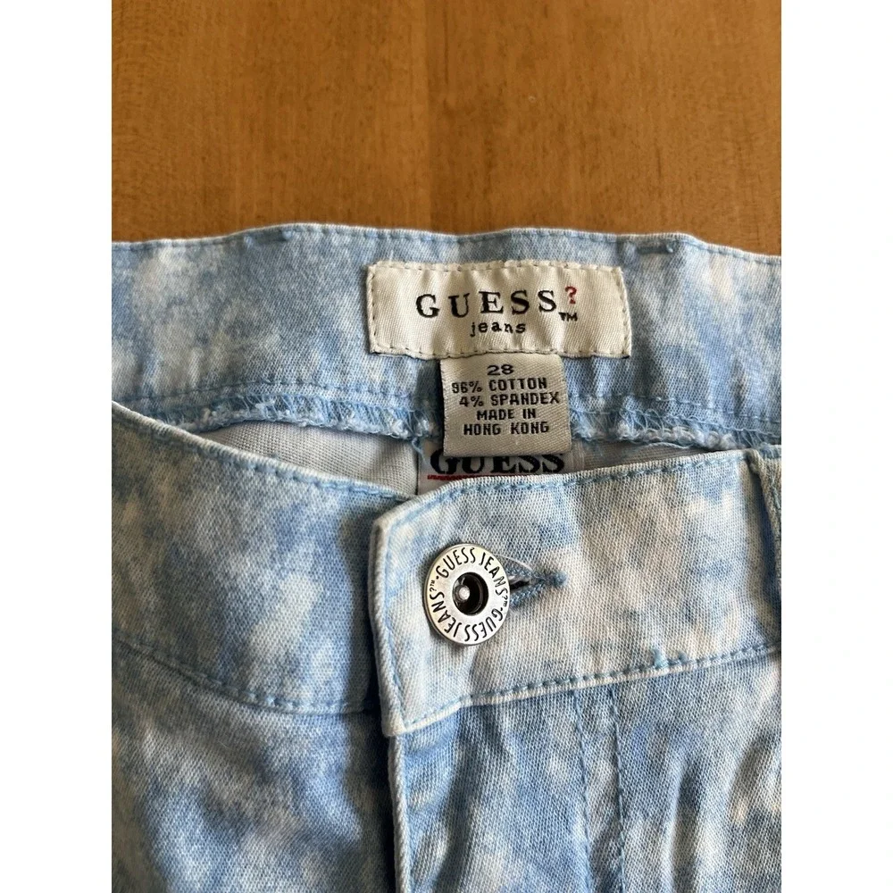 Vintage Guess Acid Wash Denim Vest & Jeans Set Women's Sz M/28 90s Matching Set